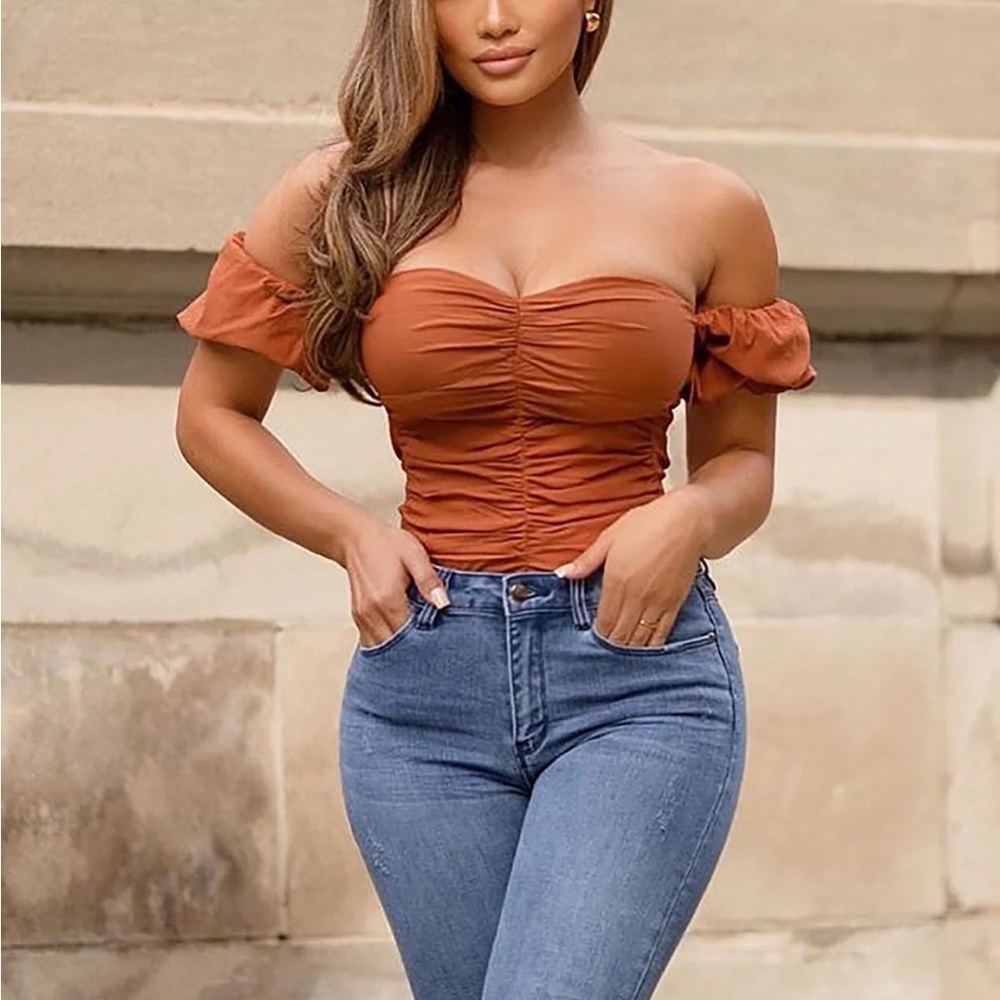 Fashion nova rust bodysuit - NWT